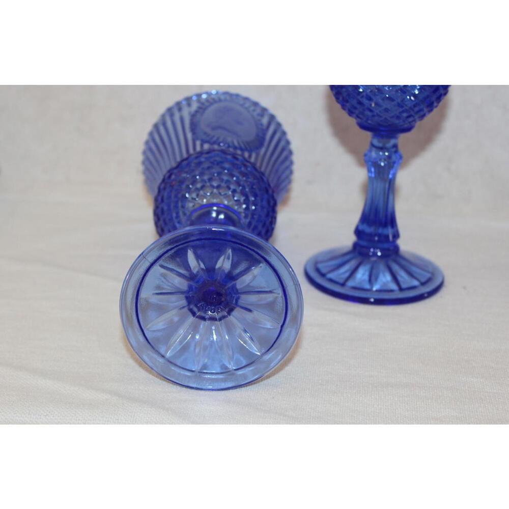 Vintage Fostoria Avon Cobalt Blue George Martha Washington Glasses – Set of 4 - Picture 3 of 4